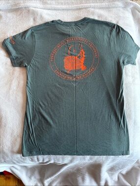 Hyperlite Mountain Gear t-shirt with orange backpack logo